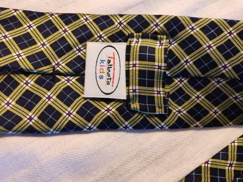 100% Silk Talbots Kids Traditional Neck Tie Green Patterned - Picture 4 of 5