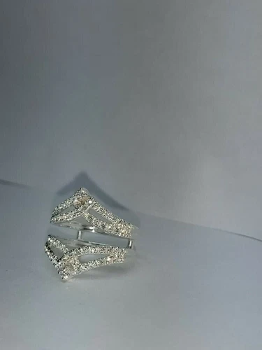 2Ct Round Lab-Created Diamond 14K White Gold Plated Enhancer Wedding Band Ring