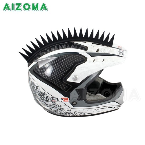 Fits Dirtbike Rubber Helmet Mohawk Warhawk Spikes Decals Strip Green 3M Sticker - Picture 11 of 12