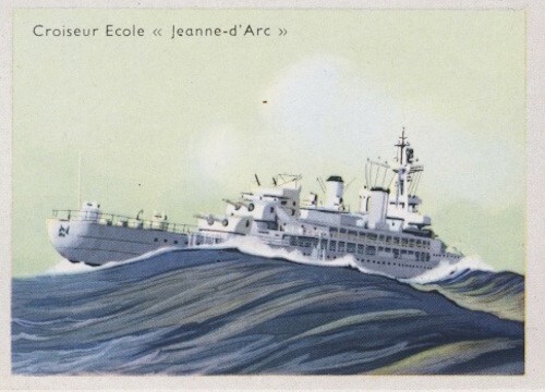 CROISEUR ÉCOLE JEANNE D'ARC TRAINING CRUISER BATEAU BOAT TRANSPORT IMAGE CARD - Picture 1 of 1
