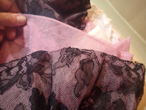 Vintage Jacques Heim Boutique of Paris Florence Lustig Black Lace Pink Dress - Picture 19 of 19