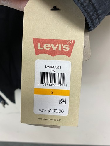 Levi's Mens Navy Long Sleeve Full Zip Military Jacket Size Small LM8RC364 - Picture 6 of 12