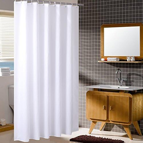 Homehold 240cm Wide By 200cm High White Shower Curtain, Waterproof Polyester Ba - Picture 2 of 6
