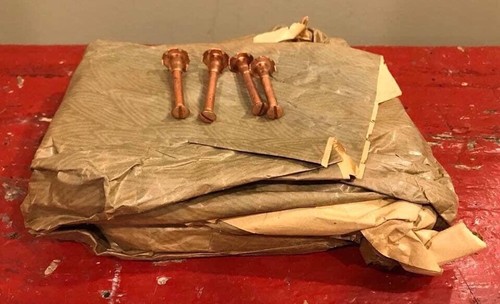 Vintage 1940’s Full Case Coble Casket Co. Copper Coated casket crate handles - Picture 8 of 8