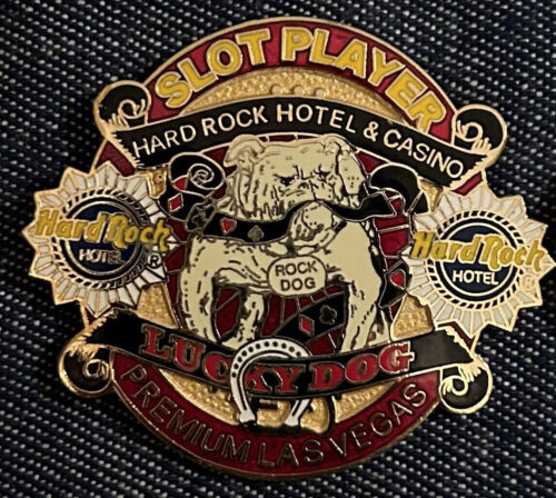 HARD ROCK CASINO SLOT PLAYER LUCKY DOG PIN LAS VEGAS CASINO NEW