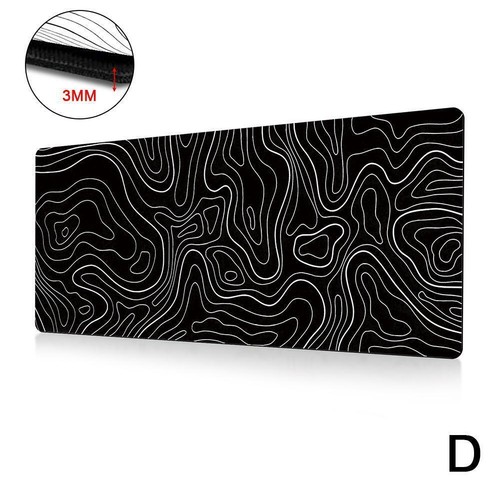 Topographic Mouse Pad Mat Gaming Large Long Extend Black/White Mousepad Big - Picture 21 of 21