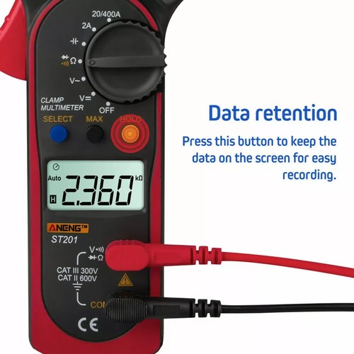 Digital Multimeter Tester AC DC Volt Ohm Amp Clamp Meter Auto Range LCD Handheld - Picture 3 of 12
