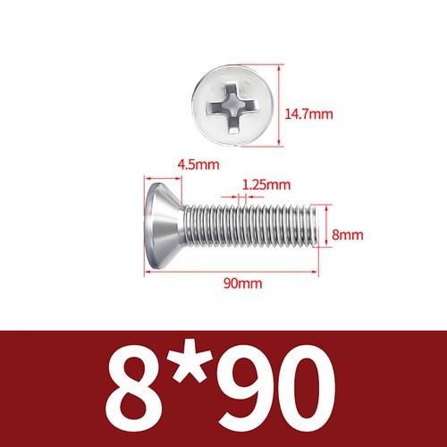 Phillips Machine Screws Countersunk Flat Head Bolts M3 M4 M5 M6 M8 Stainless - Picture 110 of 124
