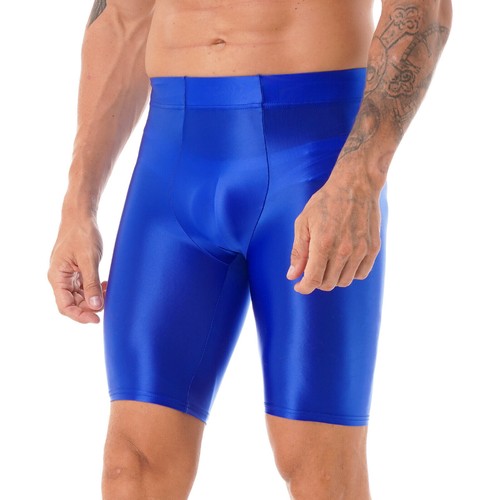 Pantaloncini corti uomo a compressione lucidi fondo stretto leggings fondo allenamento - Foto 61 di 121
