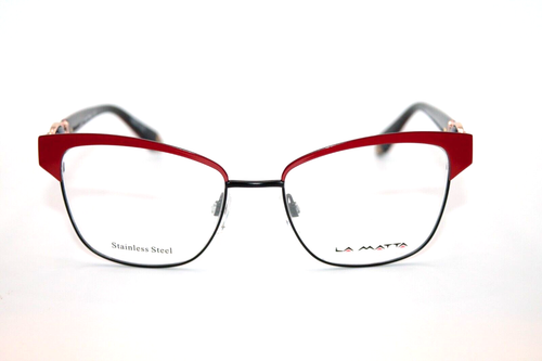 La Matta 3249 C1 Red, Black & Gold Eyeglasses 53/17/135 W La Matta Case NEW - Picture 2 of 14