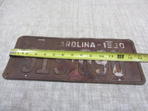 VTG ORIGINAL 1930 NORTH CAROLINA NC LICENSE PLATE TAG 519-090 MODEL A FORD - Picture 2 of 12