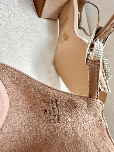 Aldo Kedeaviel Women's Strappy Open Toe Sandals US 9 Beige Rhinestone Princess - Picture 7 of 7