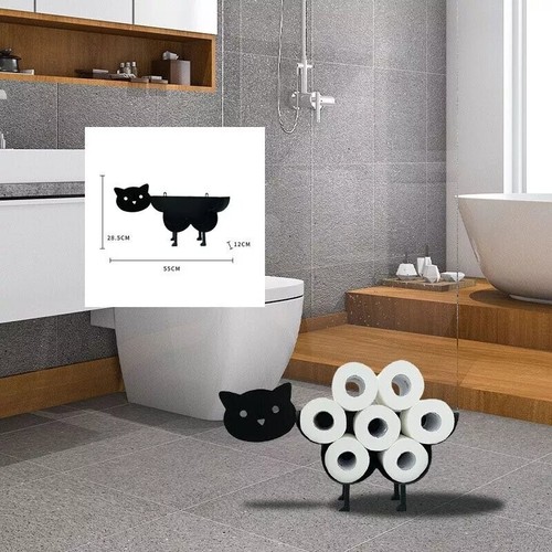 Paper Roll Holder Cute Animal Shape WC Bathroom Free Standing Toilet Papers Rack - Picture 64 of 180