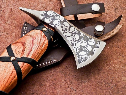 CUSTOM HAND FORGED STEEL VIKING AXE CAMPING HATCHET TOMAHAWK AXE, TR-523 - Picture 10 of 11