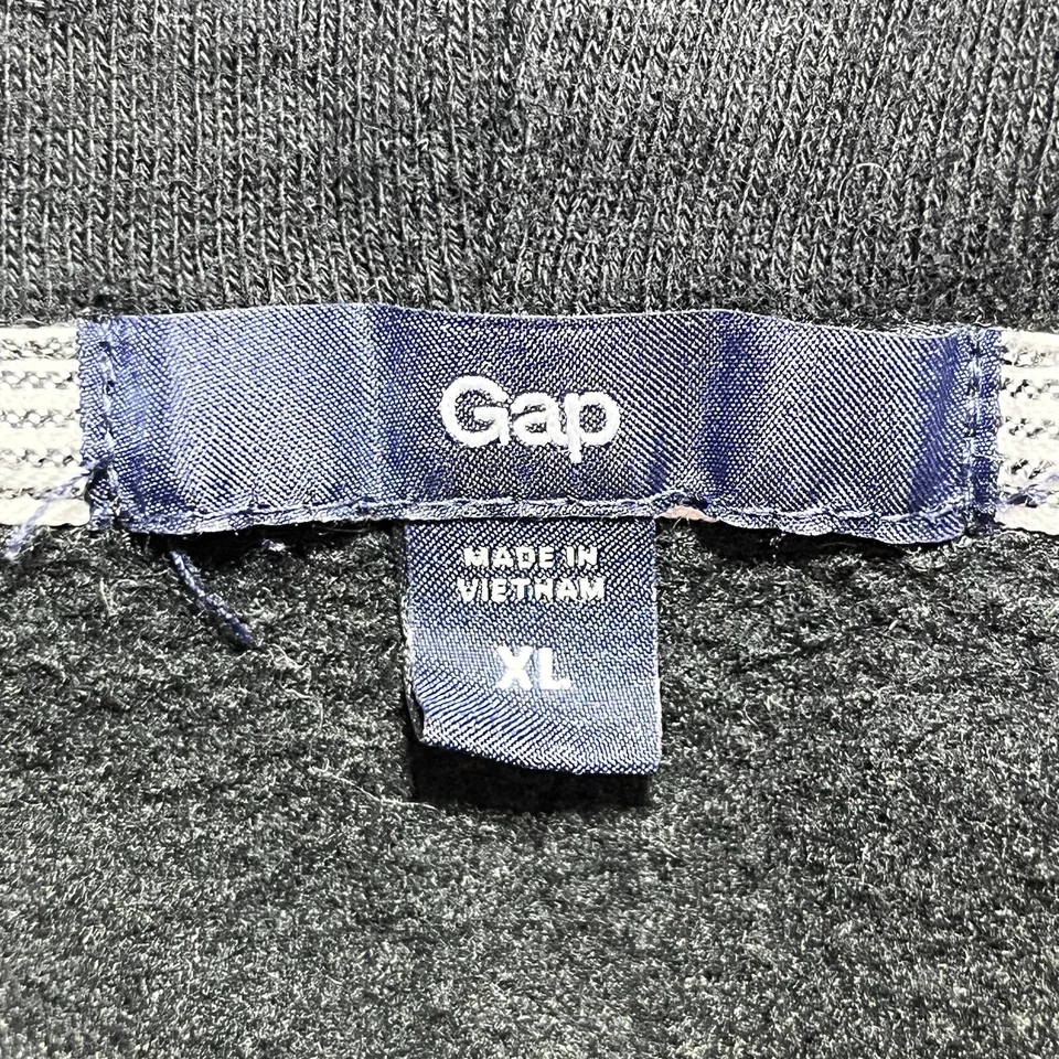 Sudadera Gap Niños Talla XL Negra Sudadera con Capucha Cremallera Cordón Manga Larga Polar Foto 3 de 4