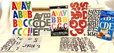Lot Vinyl Stick On Letters And Numbers Assorted Sizes - Six Packs - See Photos