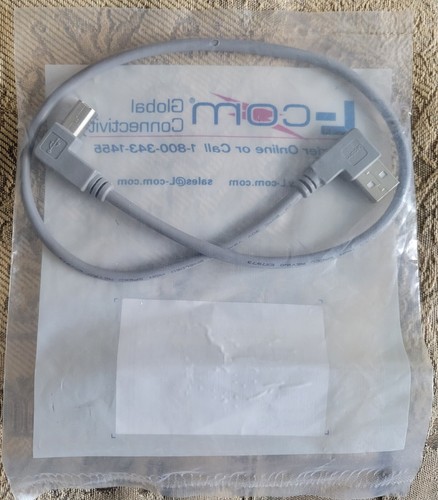 1 pieza Cable USB L-com CA90LA-90LB-05M, ángulo izquierdo A ángulo macho/izquierdo B macho-0,5 m - Imagen 3 de 3