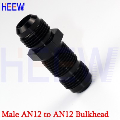 STRAIGHT MALE AN12 12AN TO AN12 ALLOY BULKHEAD FLARE FITTING ADAPTOR+NUT WITH 2P