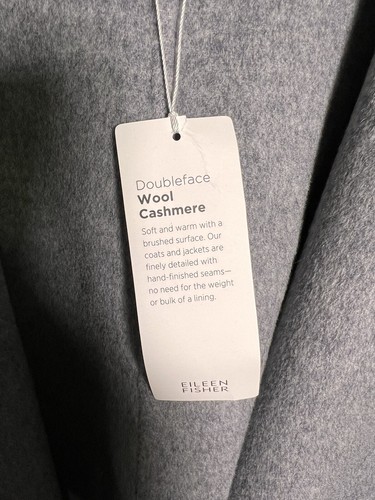 NEW EILEEN FISHER WOOL & CASHMERE COAT IN CHARCOAL/MOON COLOR PS/ PP -$788 - Picture 5 of 7