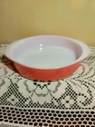 Vintage Pyrex Ovenware Baking Dish Round Pink Flamingo #221 8 Inch Cake Pan