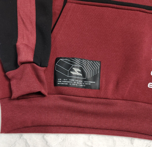 Time Space Hoodie Herren M Multi Pocket Burgundy - Bild 7 von 13