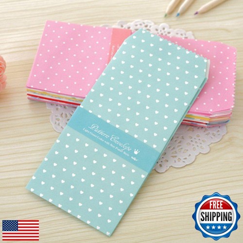 SCStyle 50 Pack Colored Envelopes 3.35 x 6.89 Inches 10 Unique Design Cute Co - Picture 2 of 5