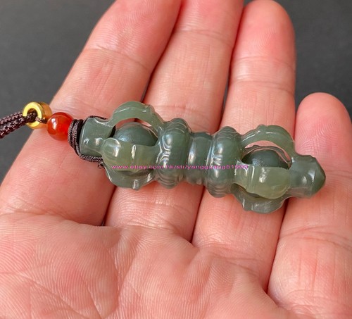 Hombres Mujeres Jade Vajra Collar Colgante 100% Natural Hotan Jade Vajra Colgante Y072 - Imagen 82 de 99