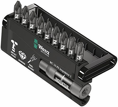 Wera 05057684001 Druckluft Schlag Impaktor Diamant Hart Bit Set Werkzeug POZI 10-teilig - Bild 2 von 2