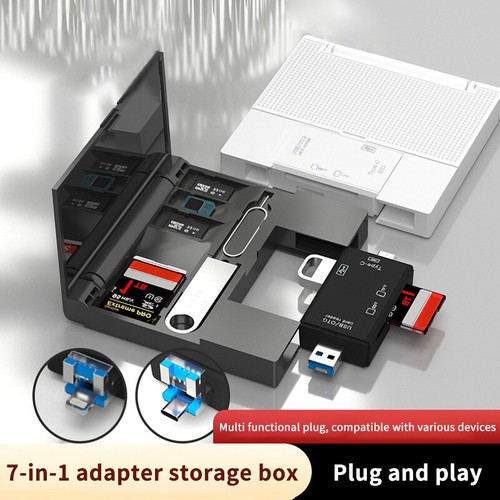 7 In 1 Card Reader Storage Box For IPhone Samsung Laptop OTG Storage Box - Photo 10/12