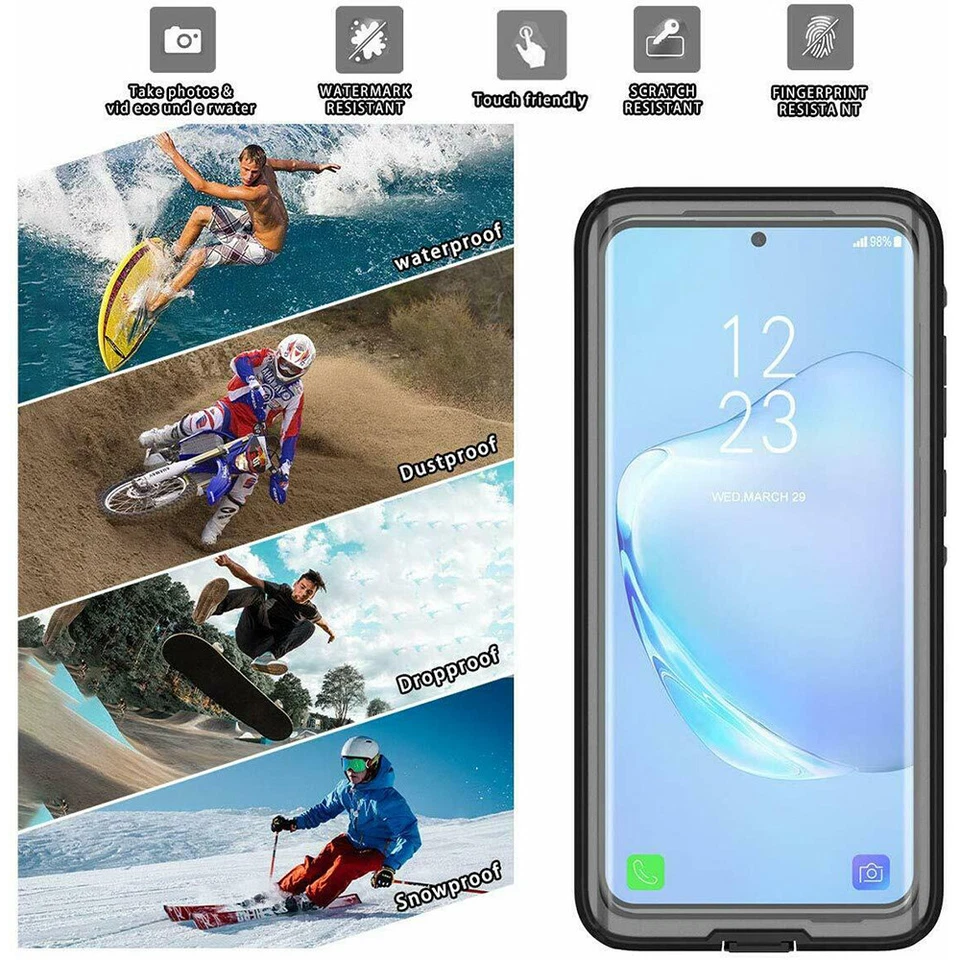 Funda protectora de pantalla impermeable para Samsung S20 S21 S22 S23 Note 9 10 20 IP68 Foto 3 de 4