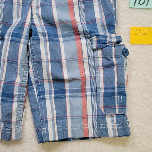Nike Shorts Boys 10R Blue Plaid Cargo Pockets Casual Golf Youth Pre-owned READ - Picture 3 of 14