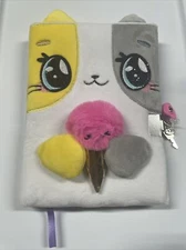 Claires Cat Ice Cream Cone Lockable Diary/Journal with Keys Brand New