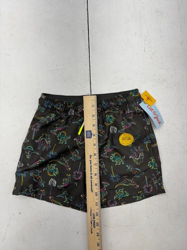 Cat & Jack Black Neon Dinosaur Swim Trunks Boys Size Small - Picture 6 of 6