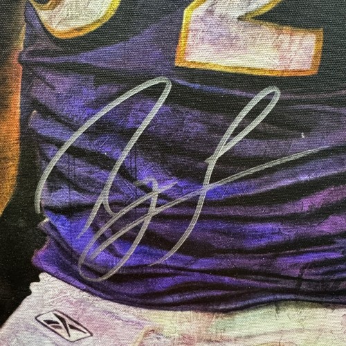 Ray Lewis Signed Baltimore Ravens 20”x30” Canvas HUGE AUTO Autographed PSA COA - Picture 2 of 4