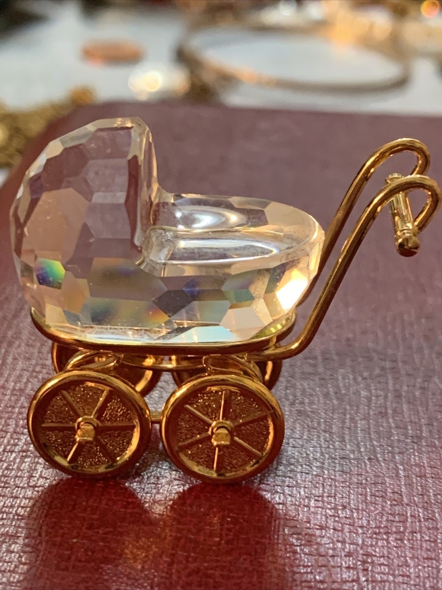 スワロフスキー　乳母車 SWAROVSKI - スワロフスキー SWAROVSKI クリスタル 置物 乳母車