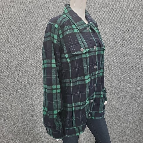 Isaac Mizrahi Live Plaid Printed Button Front Fleece Jacket 3X Plus Size Multi - Picture 5 of 11