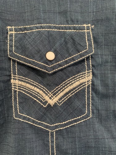 Buckle Schwarz Herren Standard Fit Stretch Hemden Blau Langarm Gr. XL Western - Bild 3 von 5
