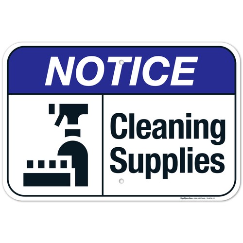 Cleaning Supplies Sign, ANSI Notice Sign, - Picture 25 of 88
