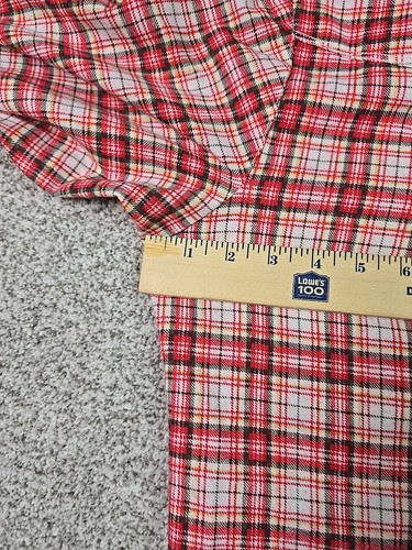 Vintage Shirt Mens Extra Large Red Plaid Handmade With Yolk Western Rodeo Cowboy - Picture 10 of 14