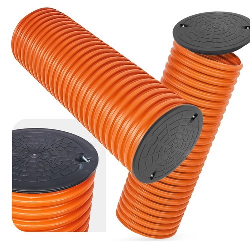 Montante tubo per pozzetto tubo corrugato DN315 100 cm pozzetto per canale tubo per canale con coperchio A15 - Foto 4 di 7