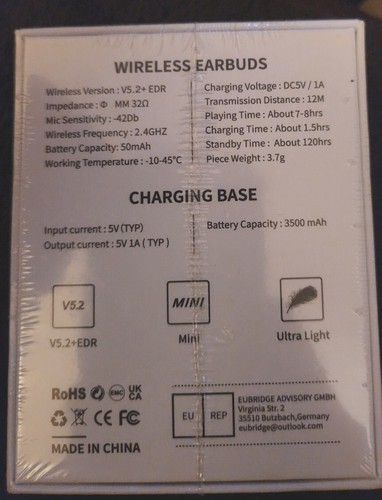 Wireless Earbuds Bluetooth 5.2 Kopfhörer In Ear integriertes HD-Mikrofon, 150H Spielzeit - Bild 2 von 3