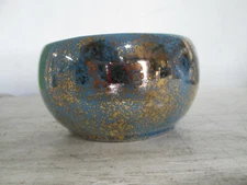 5" x 2.75" Glass Gold Speckled Ceramic Bowl, Trinket Bowl, Multi-Use, Calif.