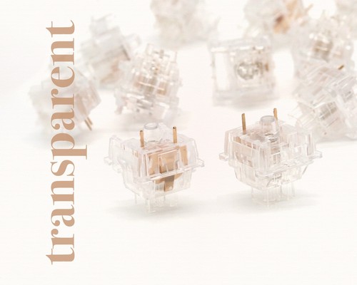 Lubed Transparent 45g Linear Outemu Switches for Custom Keyboard Building - 第 1/5 張圖片