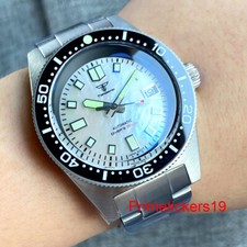Tandorio NH35A White Shell Dial AR Sapphire Glass 300M Automatic Dive Men Watch