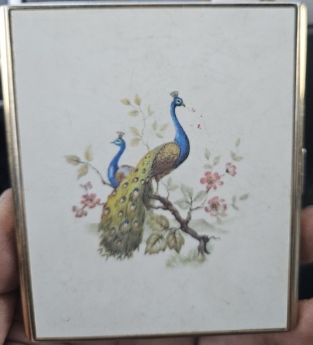 Colibri Cigarette Case/Holder Peacock Design. Vintage. England.