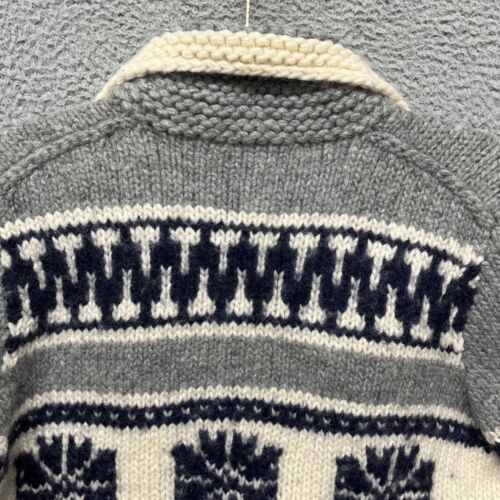 Gap Hand Knit Cowichan Sweater Mens M Fair Isle Wool Cardigan Hand Knit Ski - Picture 13 of 15