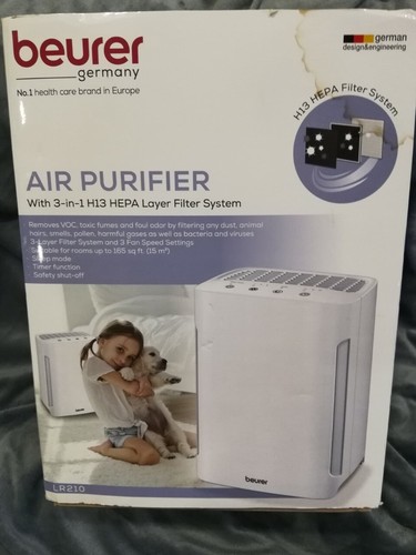 Beurer LR210 Air Purifier for Home, 3-Layer H13 True HEPA Filter System
