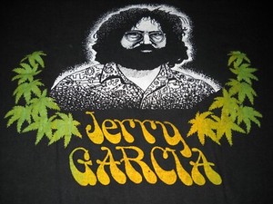 JERRY-GARCIA-BAND-PHOTO-GRATEFUL-DEAD-ORIGINAL-POT-WEED-CONCERT-T-SHIRT-70s-RARE