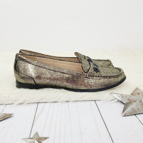 Jack Rogers Remy Halbschuhe Metallic Gold Crackle Damenschuhe Gr. 8 NEU - Bild 2 von 7