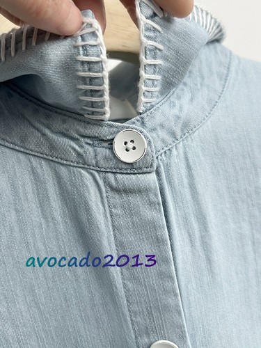 Cloth & Stone Damen Sommer Denim leichte ärmellose Decke-Stitch Bluse M/L - Bild 11 von 16